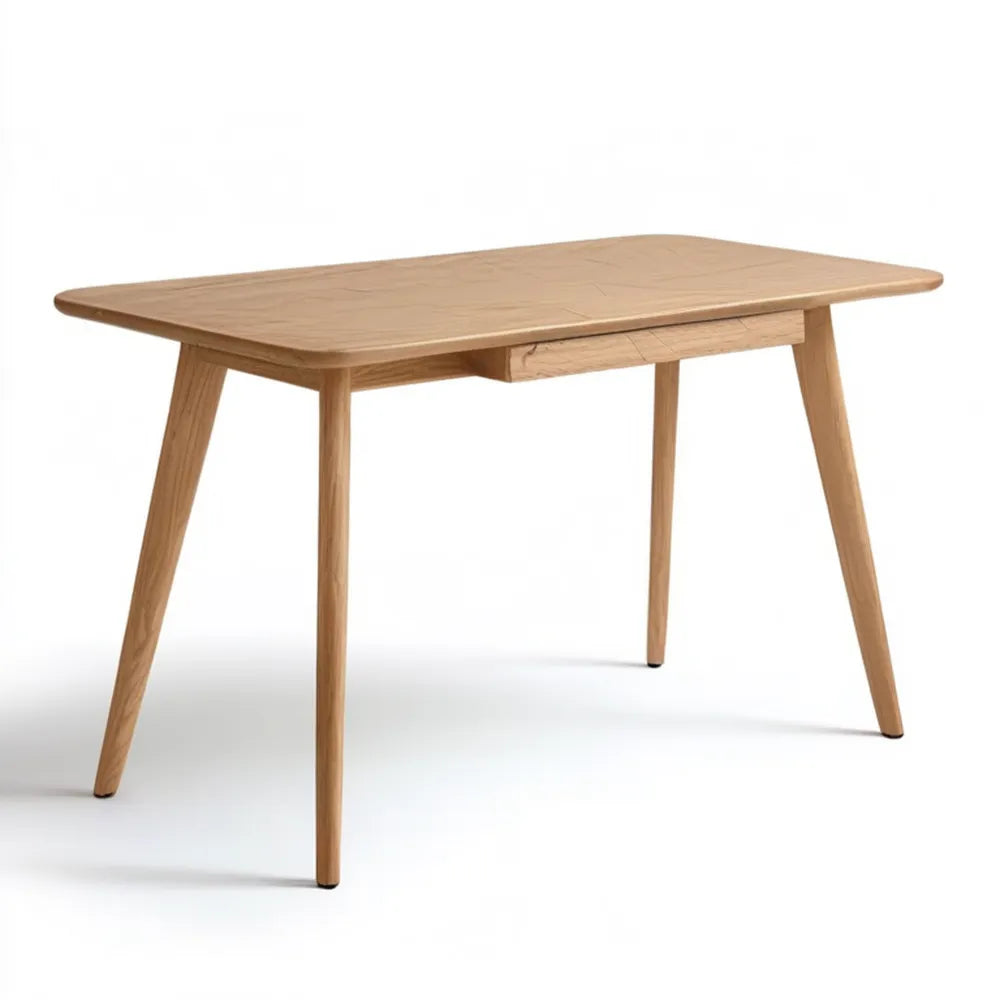 Drewniane biurko z litego dębu naturalnego 120 x 60 x 75 cm z szufladą