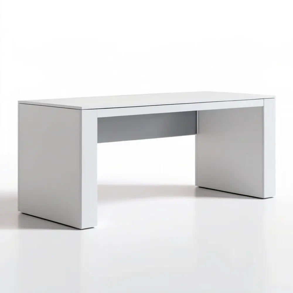 Białe biurko z laminowanej płyty wiórowej, prostokątne, 120 x 60 x 75 cm