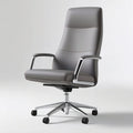 Szary obrotowy fotel biurowy z ekoskóry PU 66 x 70 x 116–126 cm